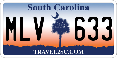 SC license plate MLV633