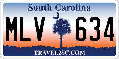 SC license plate MLV634