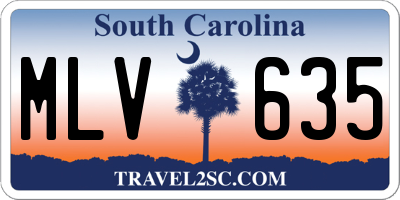 SC license plate MLV635