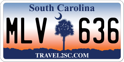 SC license plate MLV636