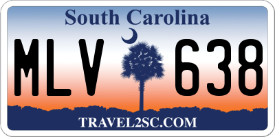 SC license plate MLV638