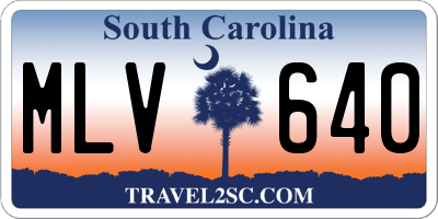 SC license plate MLV640