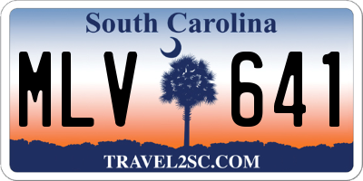 SC license plate MLV641