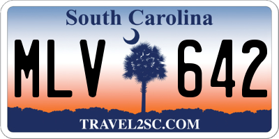 SC license plate MLV642