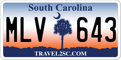 SC license plate MLV643