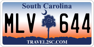 SC license plate MLV644
