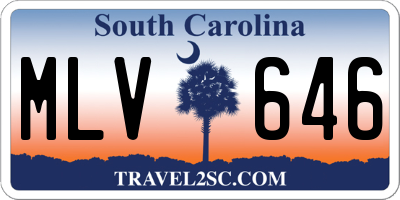 SC license plate MLV646