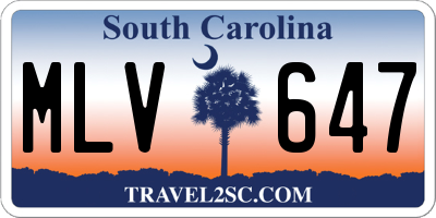 SC license plate MLV647