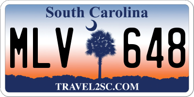 SC license plate MLV648
