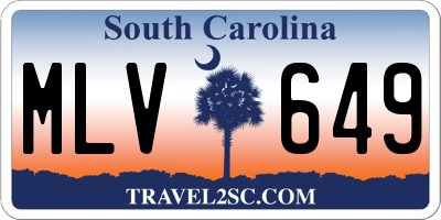 SC license plate MLV649