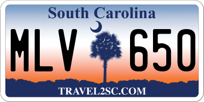 SC license plate MLV650