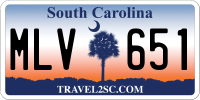 SC license plate MLV651