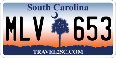 SC license plate MLV653