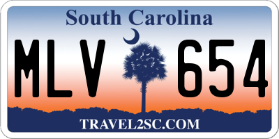 SC license plate MLV654