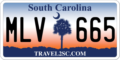 SC license plate MLV665