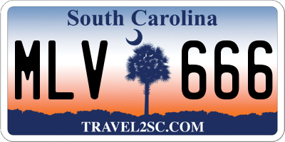 SC license plate MLV666