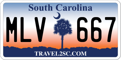 SC license plate MLV667