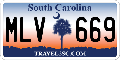 SC license plate MLV669