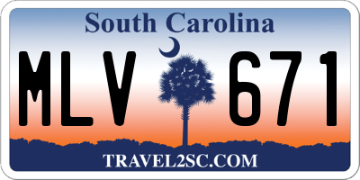 SC license plate MLV671