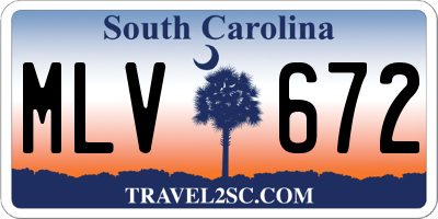 SC license plate MLV672