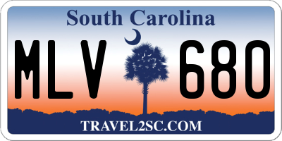SC license plate MLV680