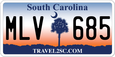 SC license plate MLV685