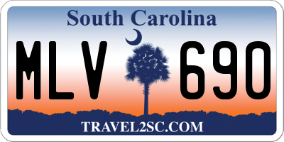 SC license plate MLV690