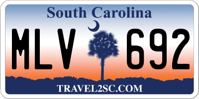 SC license plate MLV692