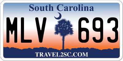 SC license plate MLV693