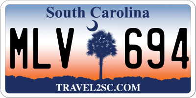 SC license plate MLV694