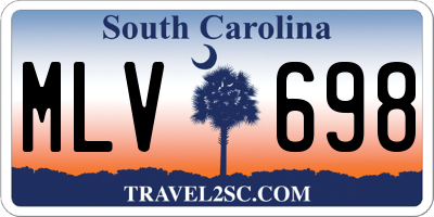 SC license plate MLV698