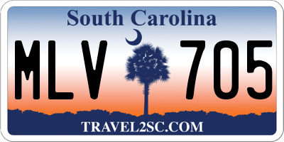 SC license plate MLV705
