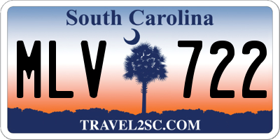 SC license plate MLV722