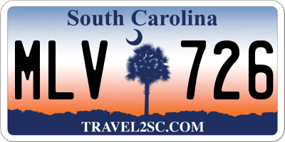 SC license plate MLV726