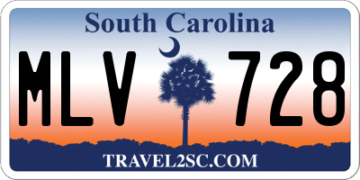 SC license plate MLV728