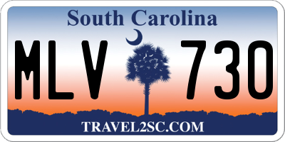 SC license plate MLV730