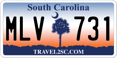 SC license plate MLV731