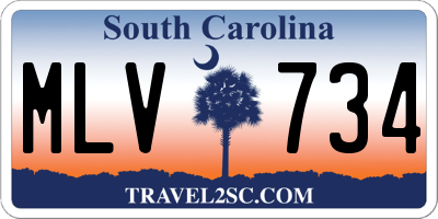 SC license plate MLV734