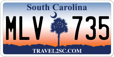SC license plate MLV735
