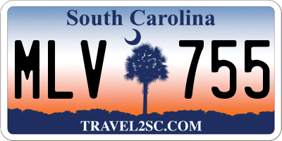 SC license plate MLV755
