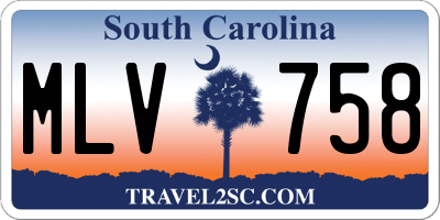 SC license plate MLV758