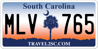 SC license plate MLV765