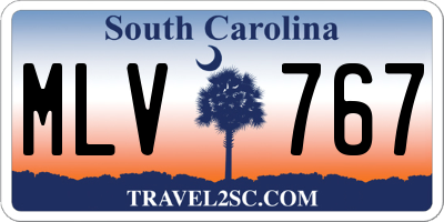 SC license plate MLV767