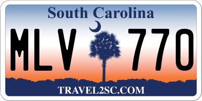 SC license plate MLV770