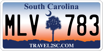 SC license plate MLV783