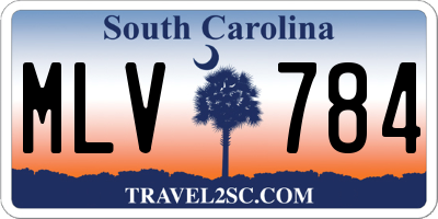 SC license plate MLV784