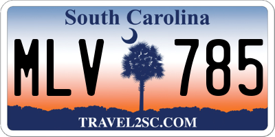 SC license plate MLV785