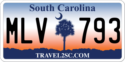 SC license plate MLV793