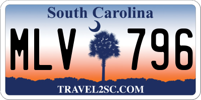 SC license plate MLV796