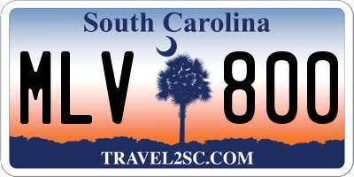 SC license plate MLV800